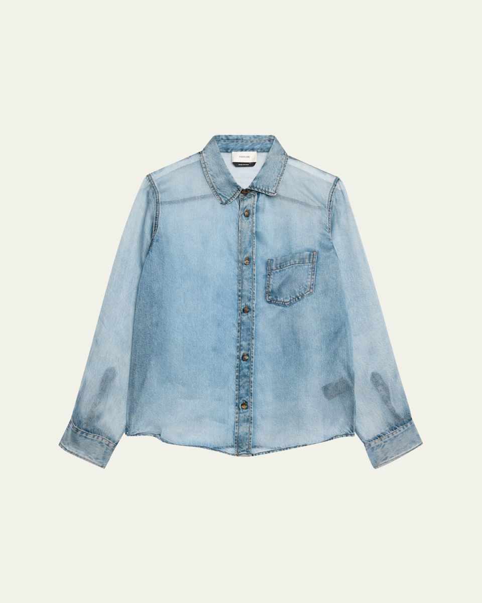Ronda Sheer Denim Print Shirt
